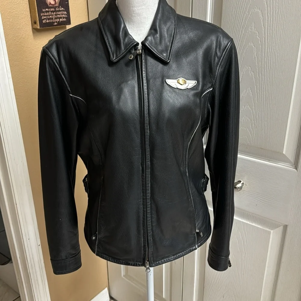 Harley Davidson 100 anniversary leather jacket women’s sz L - Picture 5 of 7